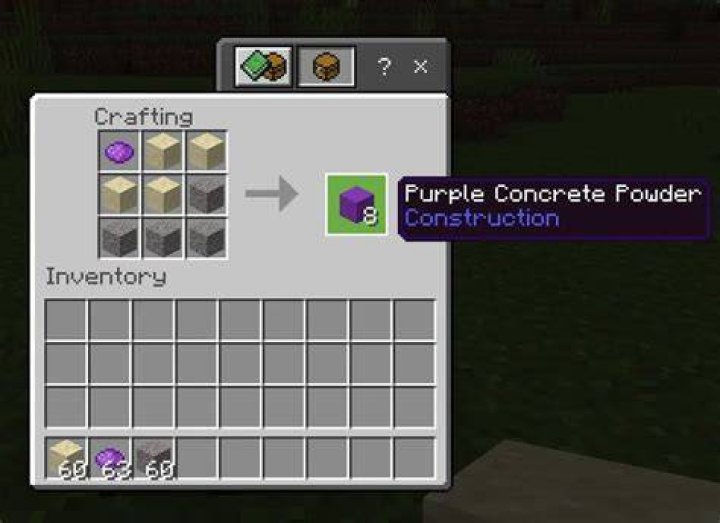 How do you craft concrete in minecraft