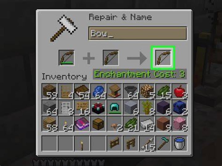 How do you repair bows in minecraft